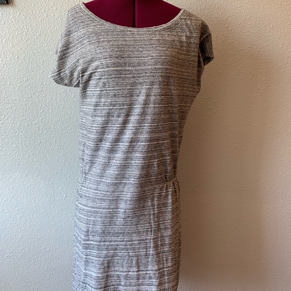 Loft drop waist t shirt dress sz Xs space-dye grey